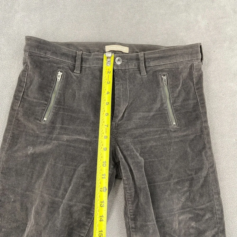 Banana Republic Pants Mens 31 Gray Corduroy Cotton Mid Rise Skinny Leg Ankle Zip
